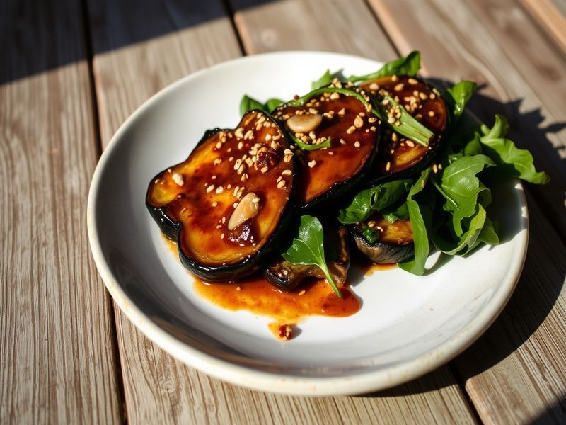 Miso Glazed Eggplant with Sesame Spinach