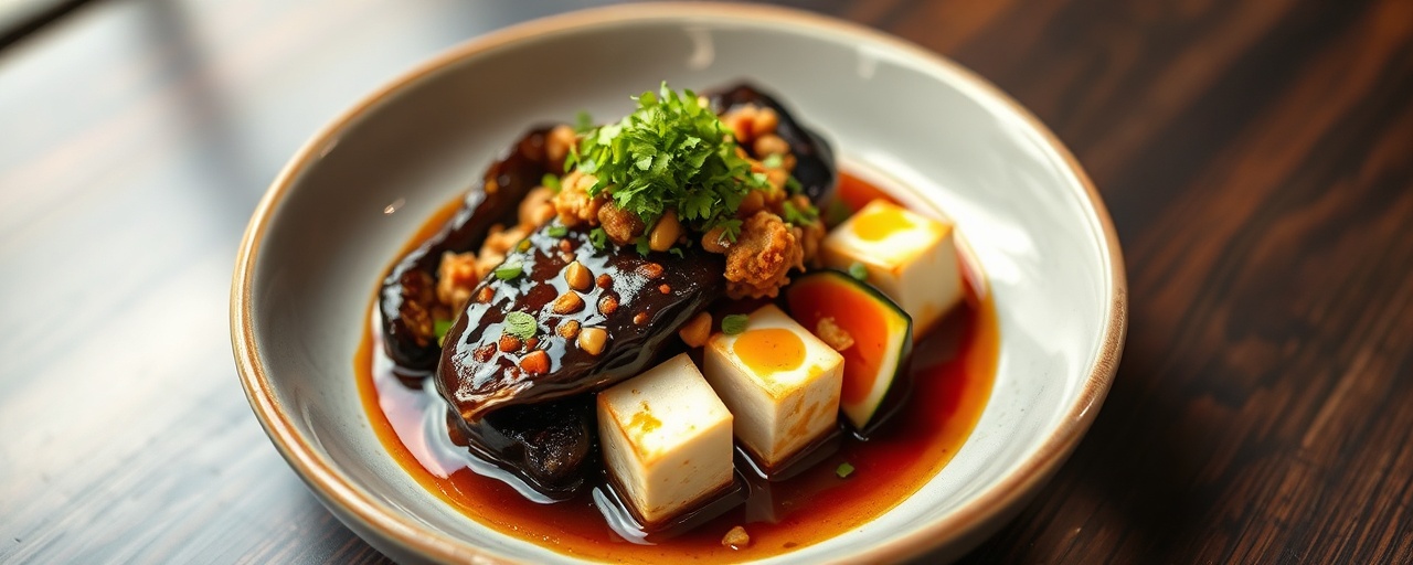 Miso-Glazed Eggplant with Spicy Peanut Tofu
