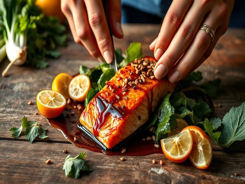 Miso-Glazed Salmon with Sesame-Ginger Bok Choy