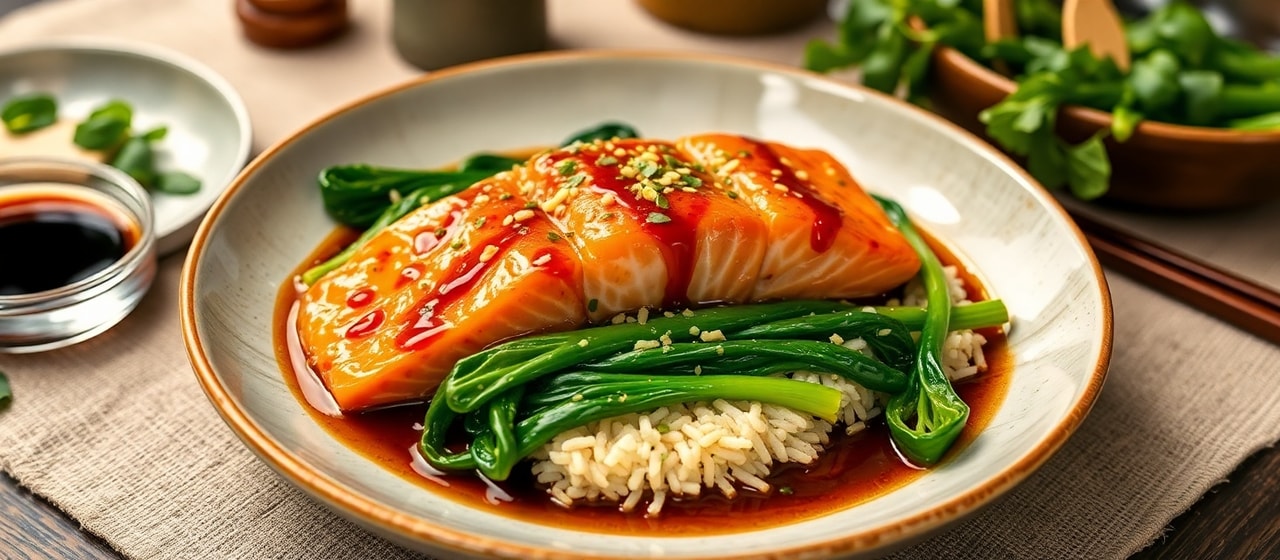 Miso-Glazed Salmon with Sesame-Ginger Bok Choy