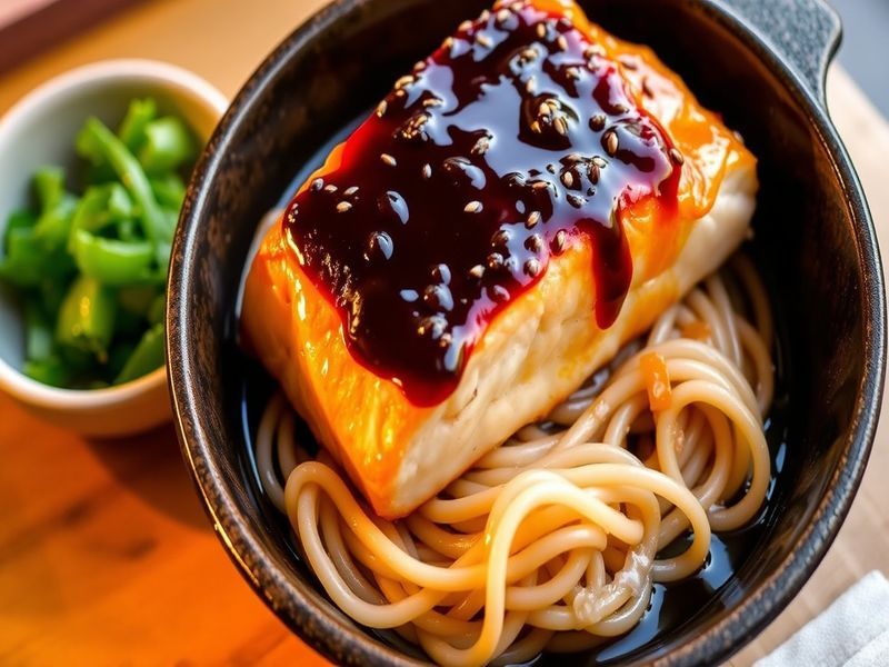Miso-Glazed Salmon with Sesame Udon