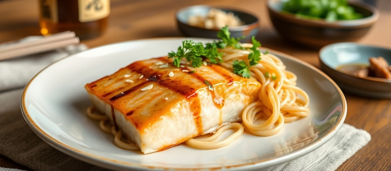 Miso Glazed Salmon with Soba Noodle Salad