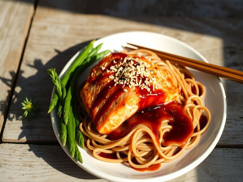 Miso Glazed Salmon with Soba Noodles