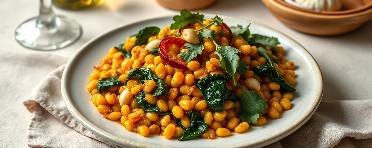 Miso-Kissed Egyptian Yellow Lentil and Spinach Tagine