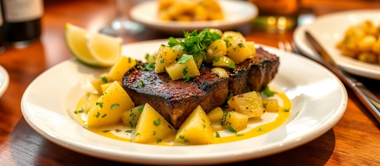 Miso-Lime Charcoal-Grilled Picanha with Grilled Pineapple Salsa