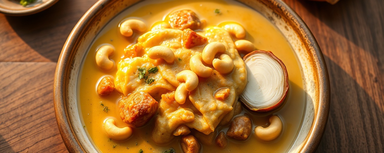 Moqueca de Palmito com Creme Fermentado de Castanha de Caju e Molho de Tamarindo