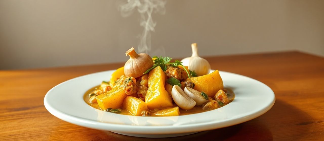 Moqueca de Palmito e Banana da Terra com Anis Estrelado