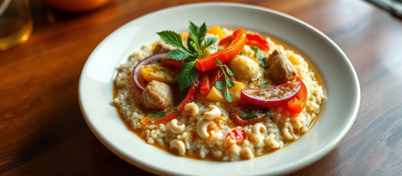 Moqueca de Palmito with Cashew Rice