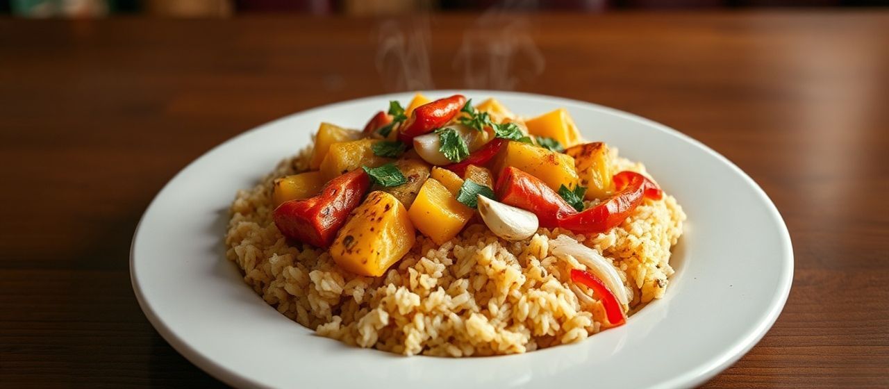 Moqueca de Palmito with Cashew Rice