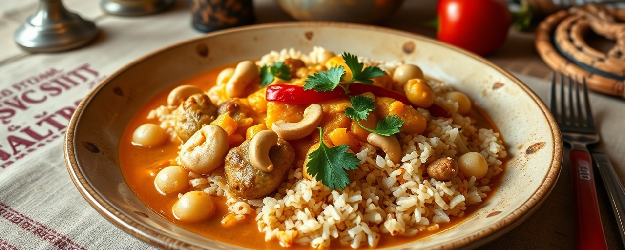 Moqueca de Palmito with Cashew Rice