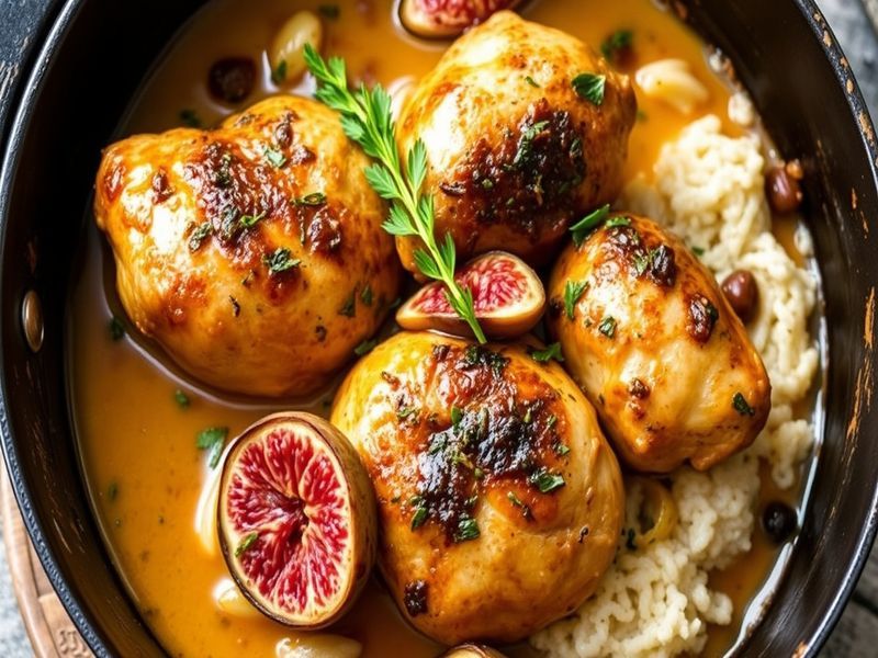 Moroccan Chicken with Saffron and Figs