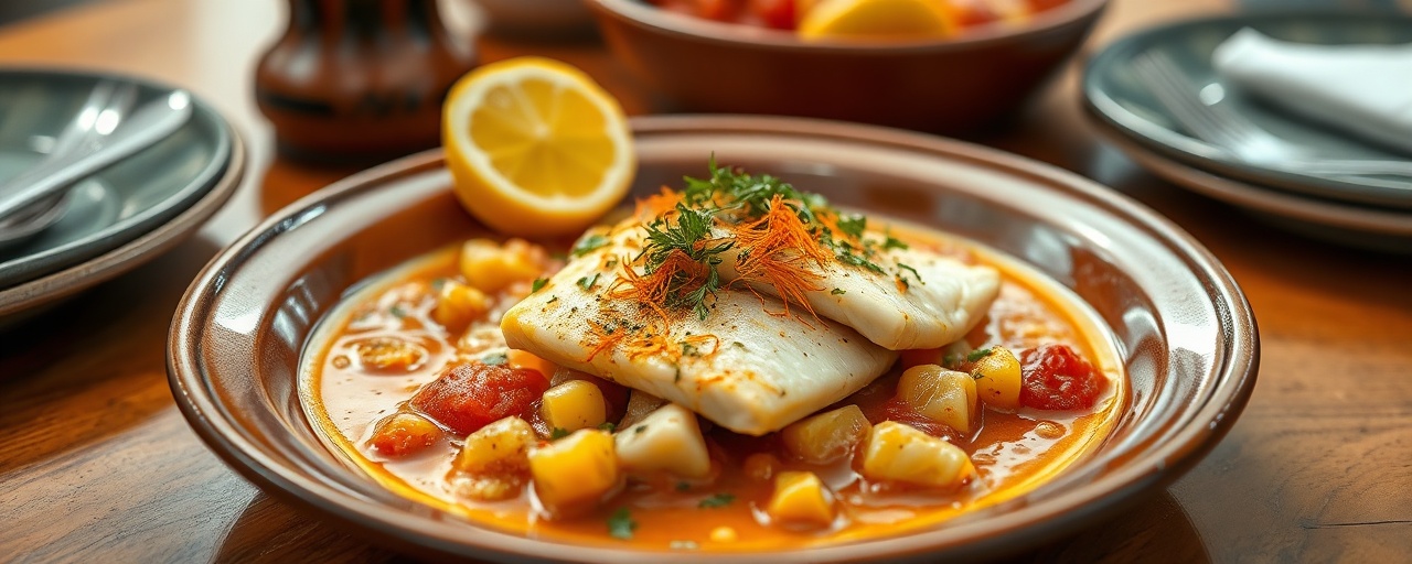 Moroccan Fish Tagine with Saffron and Preserved Lemon