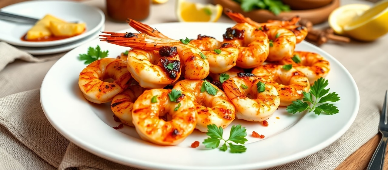 Moroccan Grilled Chipotle Harissa Shrimp Skewers