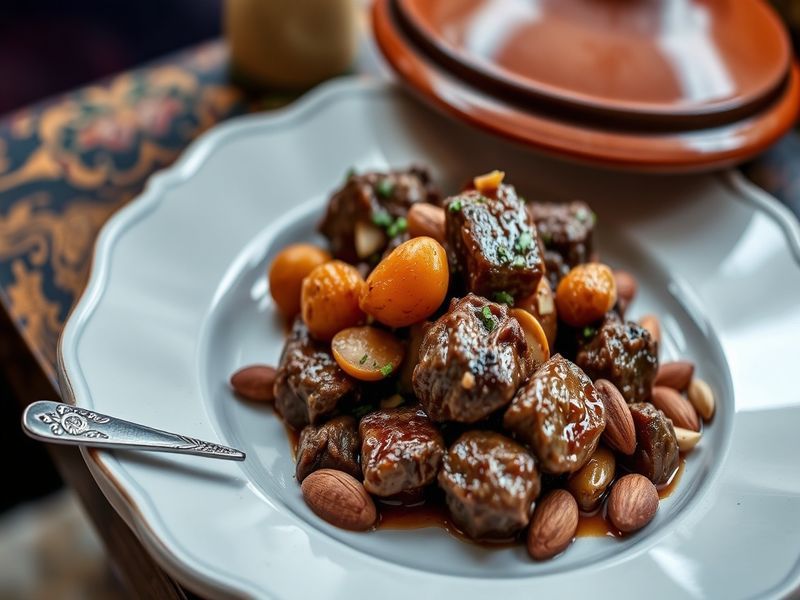 Moroccan Lamb Tagine with Apricots and Almonds