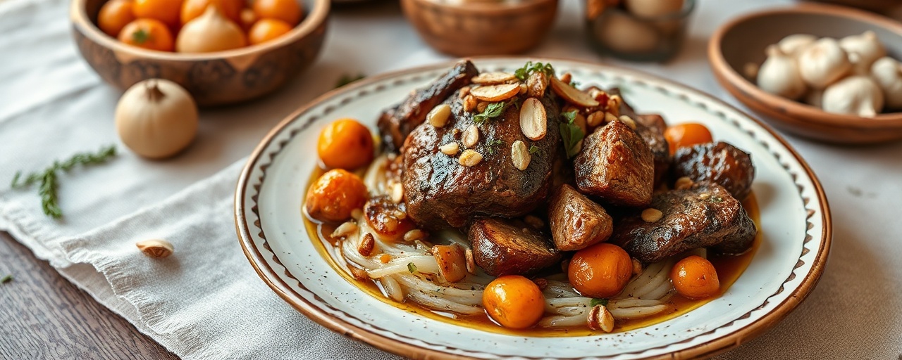 Moroccan Lamb Tagine with Apricots and Almonds