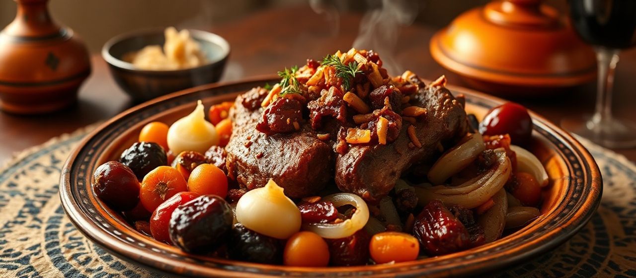 Moroccan Lamb Tagine with Prunes and Apricots
