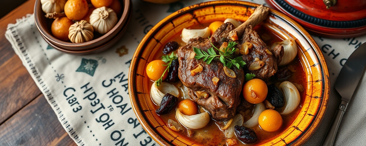 Moroccan Lamb Tagine with Prunes and Apricots