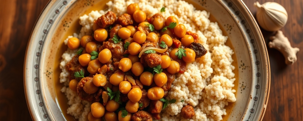 Moroccan Spiced Chickpea and Vegetable Tagine with Lemon-Herb Couscous