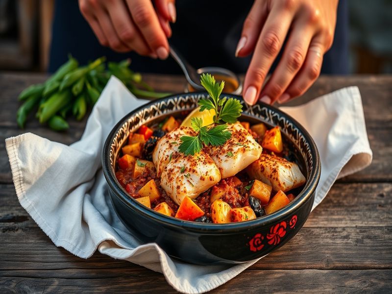 Moroccan Spiced Cod Tagine