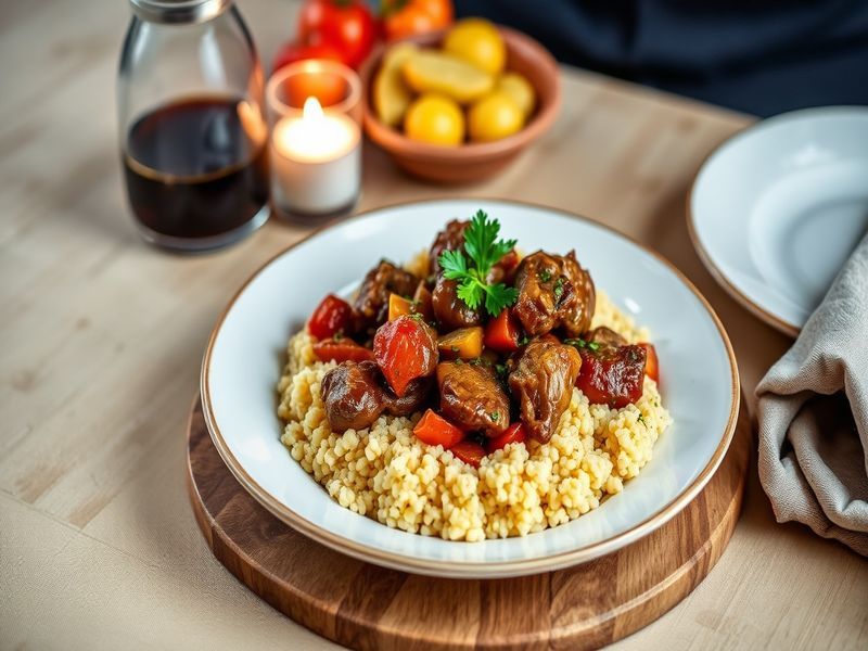 Moroccan Spiced Lamb and Apricot Tagine with Minted Couscous