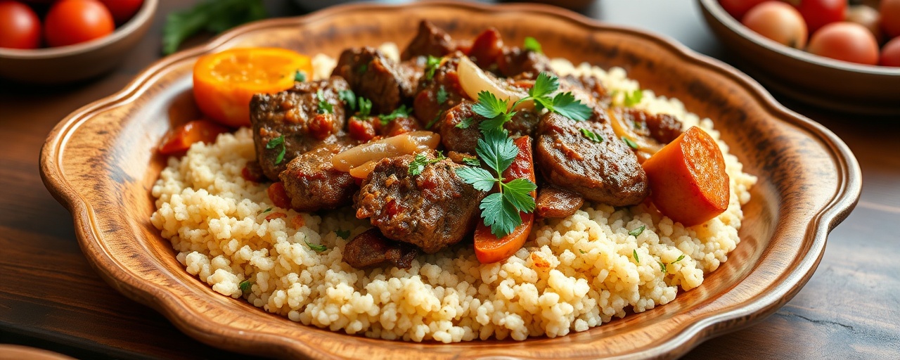 Moroccan Spiced Lamb and Apricot Tagine with Minted Couscous