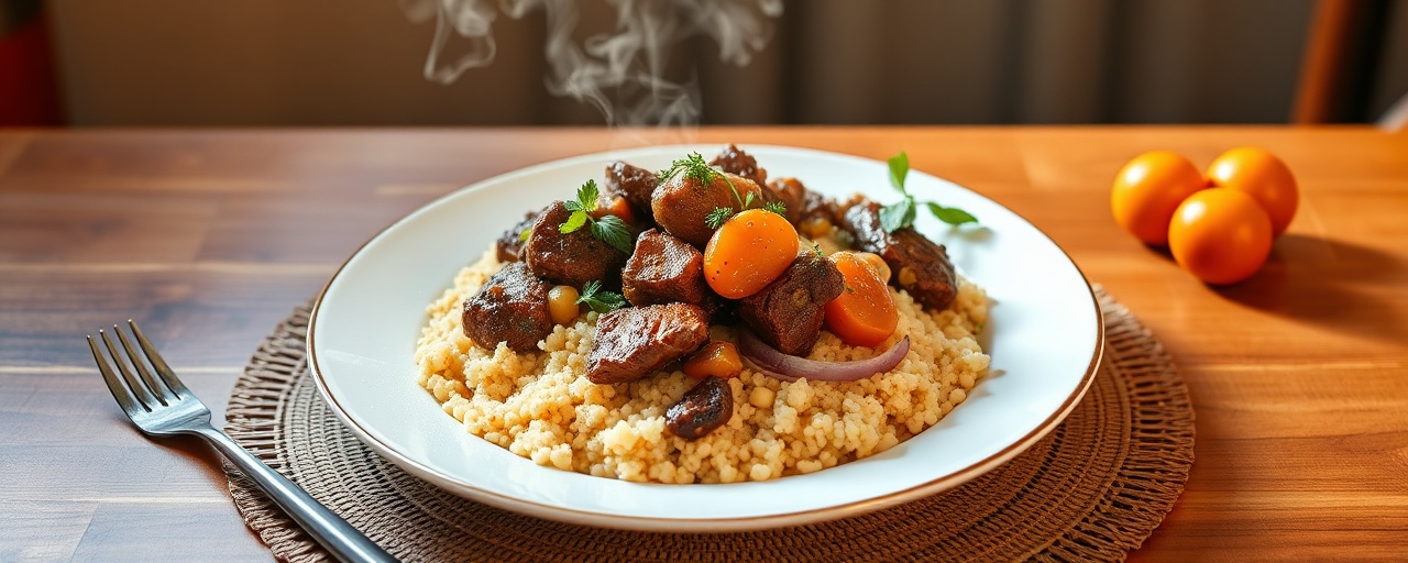 Moroccan Spiced Lamb and Apricot Tagine with Minted Couscous