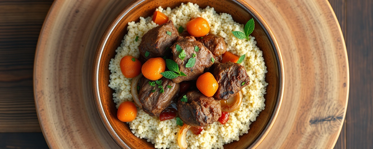 Moroccan Spiced Lamb and Apricot Tagine with Minted Couscous