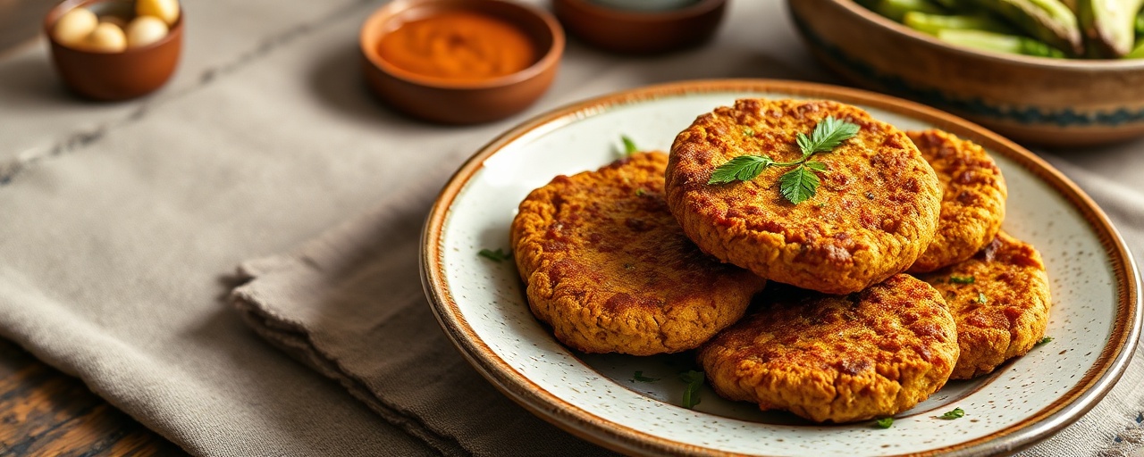 Moroccan Spiced Tempeh Fritters with Charmoula Dipping Sauce