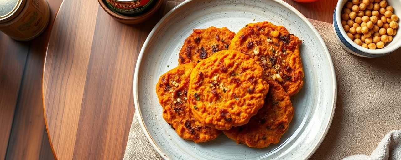 Moroccan Sweet Potato & Chickpea Fritters