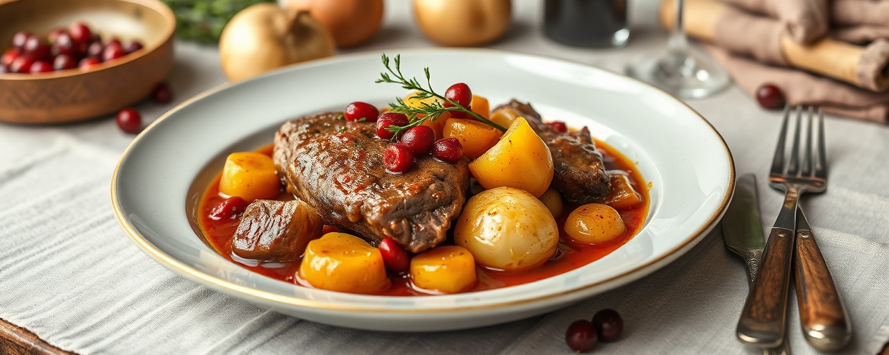 Nordic Braised Pork with Lingonberry Chipotle