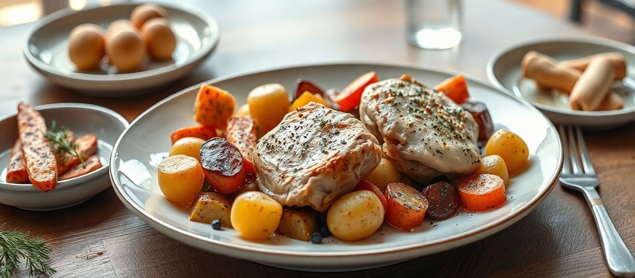 Nordic Herb-Roasted Chicken Thighs with Root Vegetables
