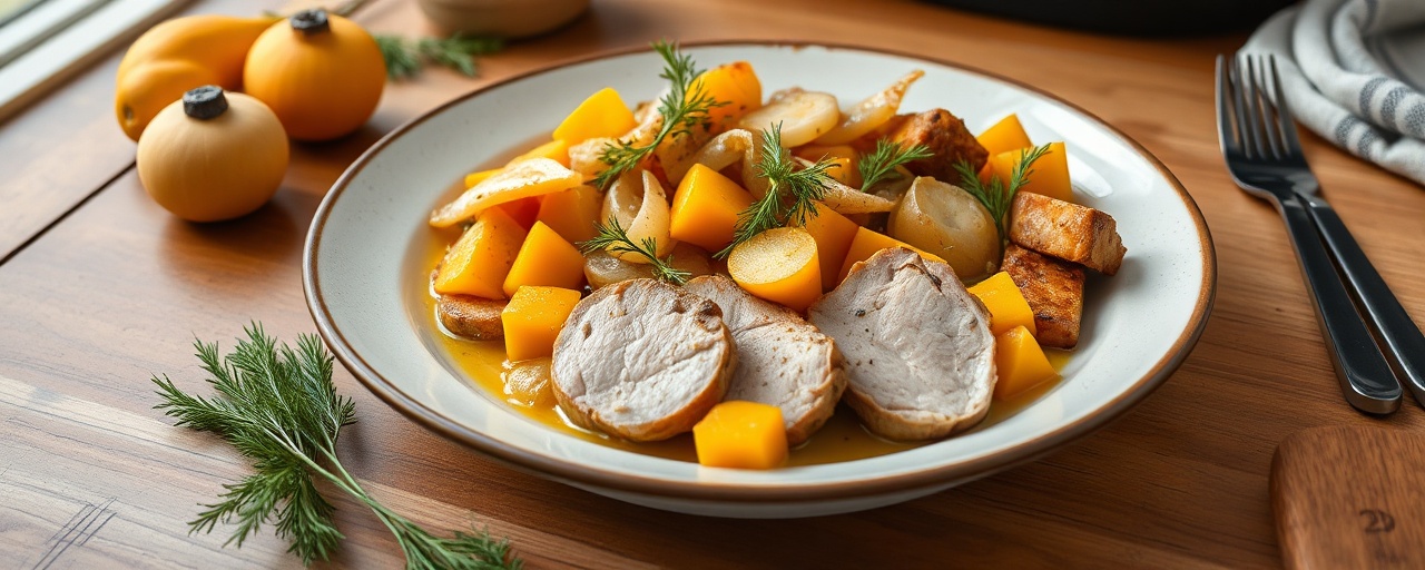 Nordic Pork and Butternut Skillet with Dill