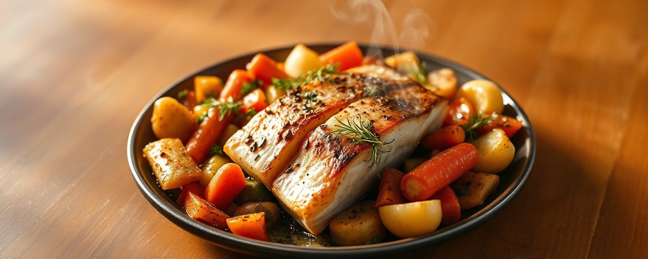 Nordic Wok-Tossed Arctic Char with Root Vegetable & Dill Medley