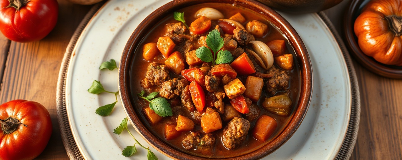 Ojakuri Tempe T'abakhi (Family Style Tempeh Stew in Clay Pot)