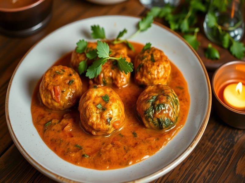 Palak Paneer Kofta in Creamy Tomato Gravy