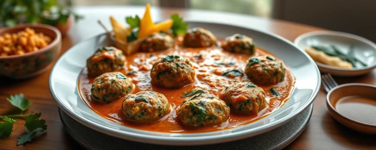 Palak Paneer Kofta in Creamy Tomato Gravy