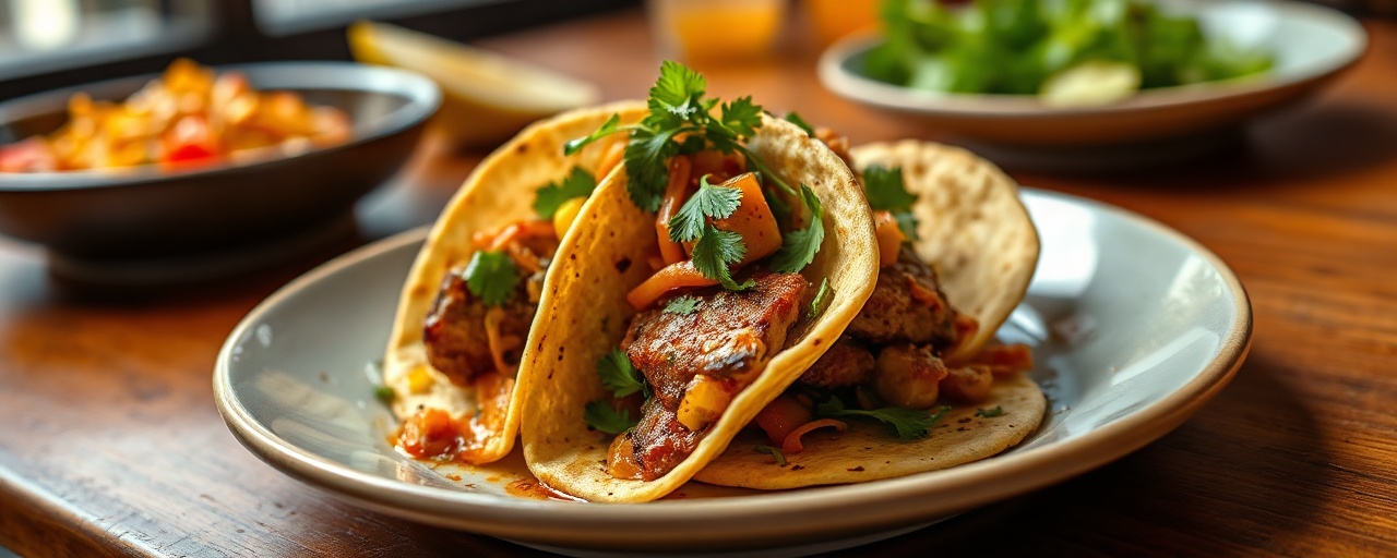 Pan-Seared Achiote Miso Pork Al Pastor Tacos