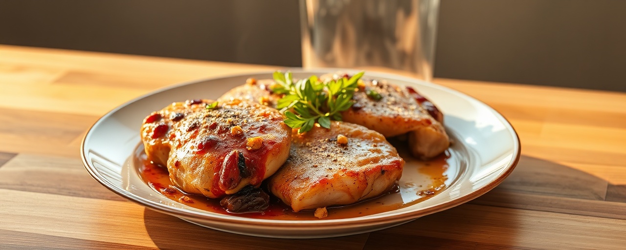 Pan-Seared Cardamom Chicken with Harissa-Date Glaze