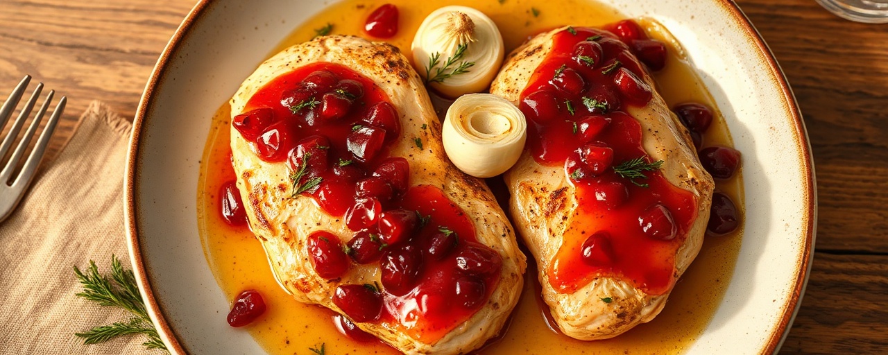 Pan-Seared Chicken Breast with Pomegranate-Dill Sauce