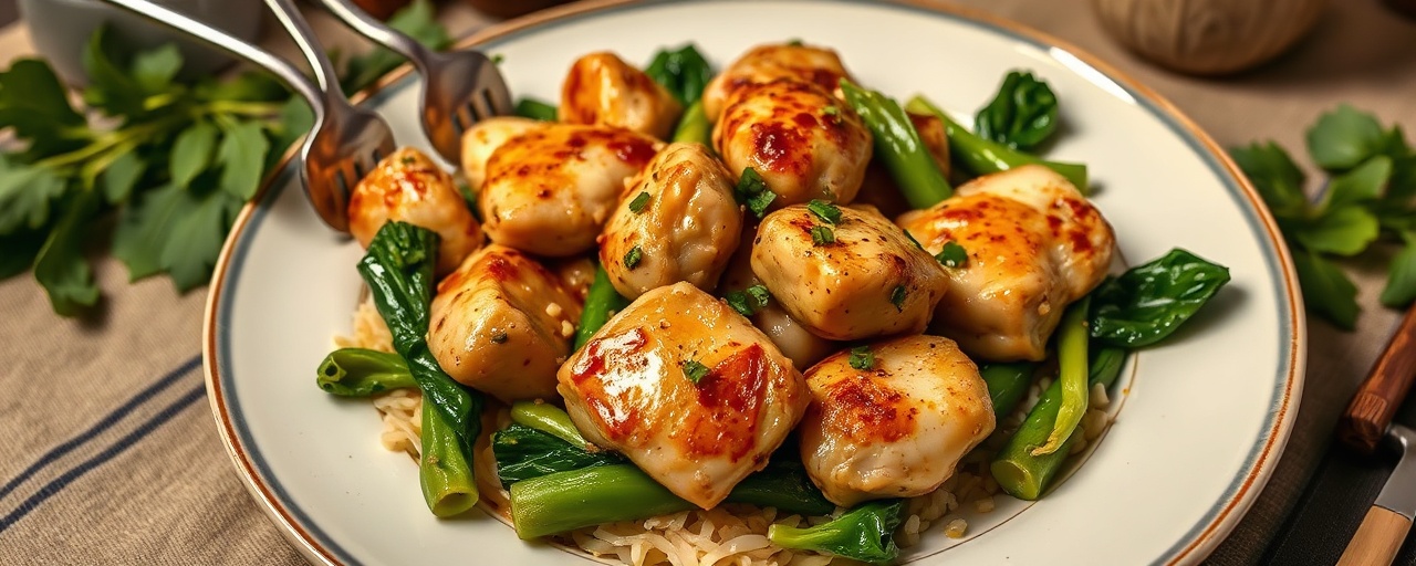 Pan-Seared Coconut-Ginger Chicken with Bok Choy