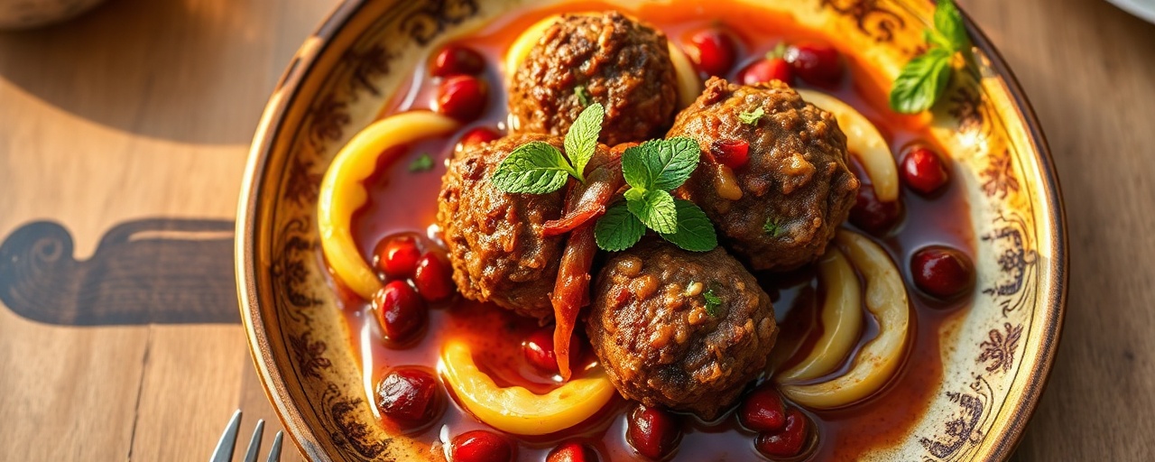 Pan-Seared Egyptian Lamb Kofta with Pomegranate-Mint Glaze