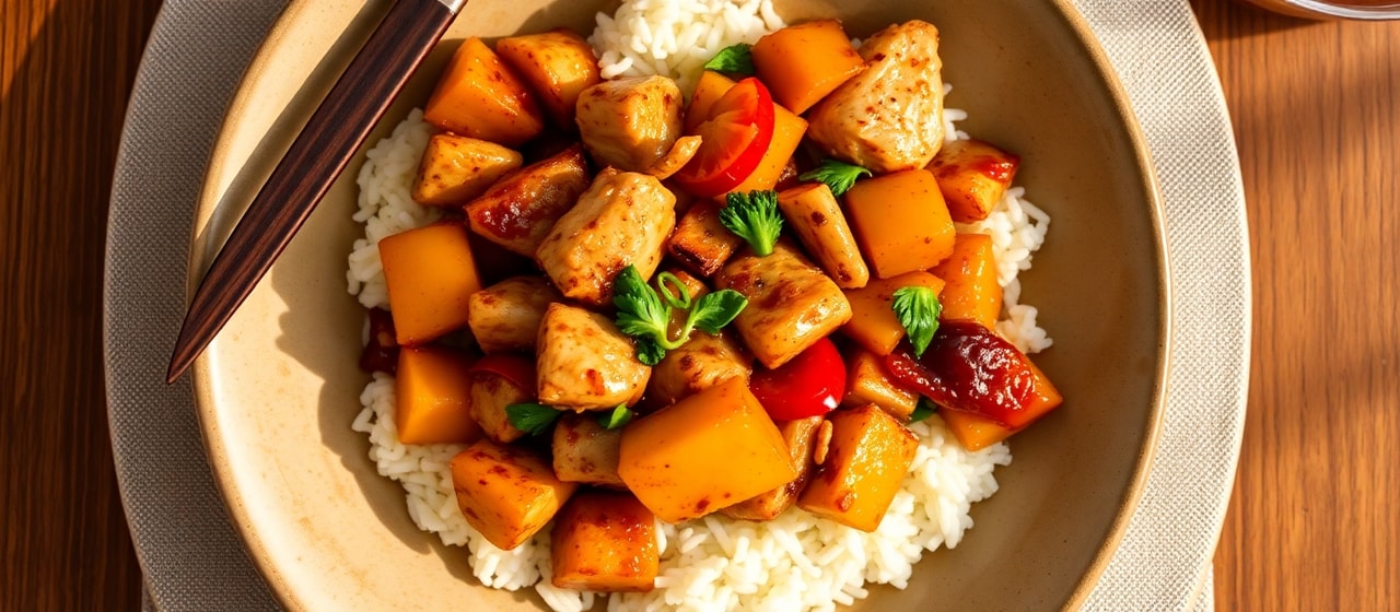 Pan-Seared Five-Spice Chicken and Butternut Squash Stir-Fry