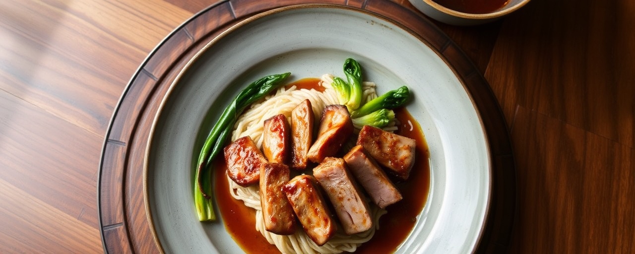 Pan-Seared Five-Spice Duck with Miso-Ginger Glaze and Stir-fried Bok Choy