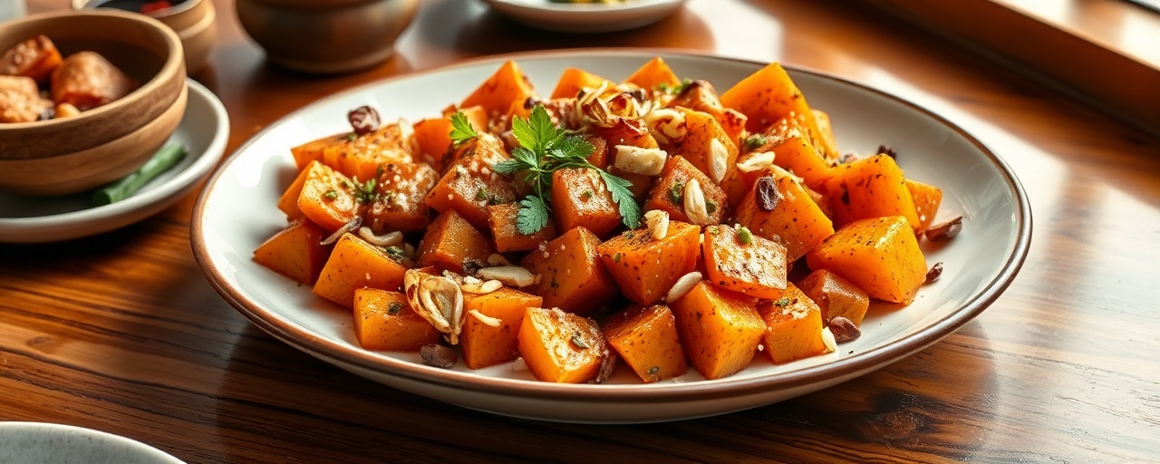Pan-Seared Five-Spice Sweet Potatoes with Lemongrass Glaze and Crispy Shallots