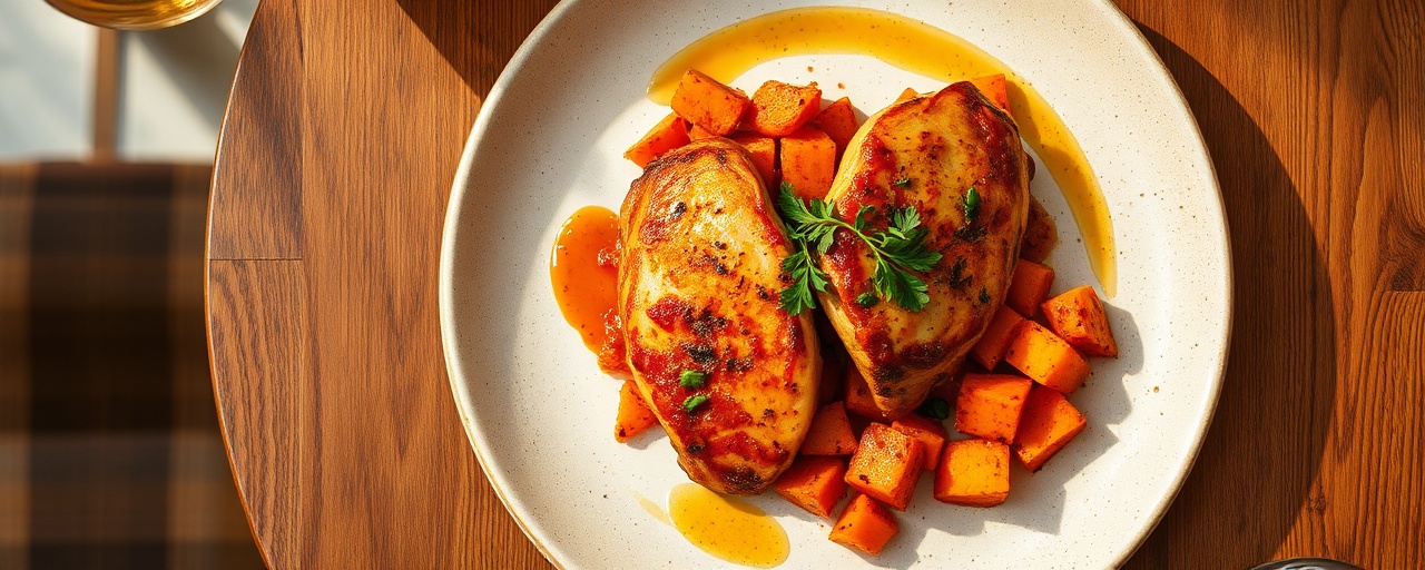 Pan-Seared Harissa Chicken with Sweet Potato Hash