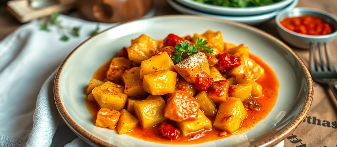 Pan-Seared Jackfruit with Spicy Romesco Sauce