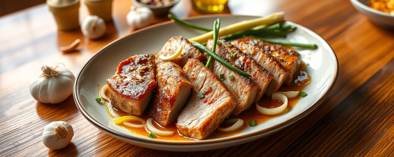 Pan-Seared Lemongrass-Sumac Pork Medallions with Tamarind Glaze