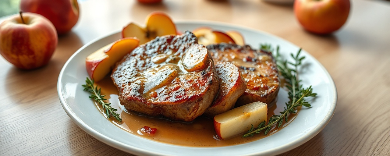 Pan-Seared Pork Chops with Cardamom-Apple Glaze