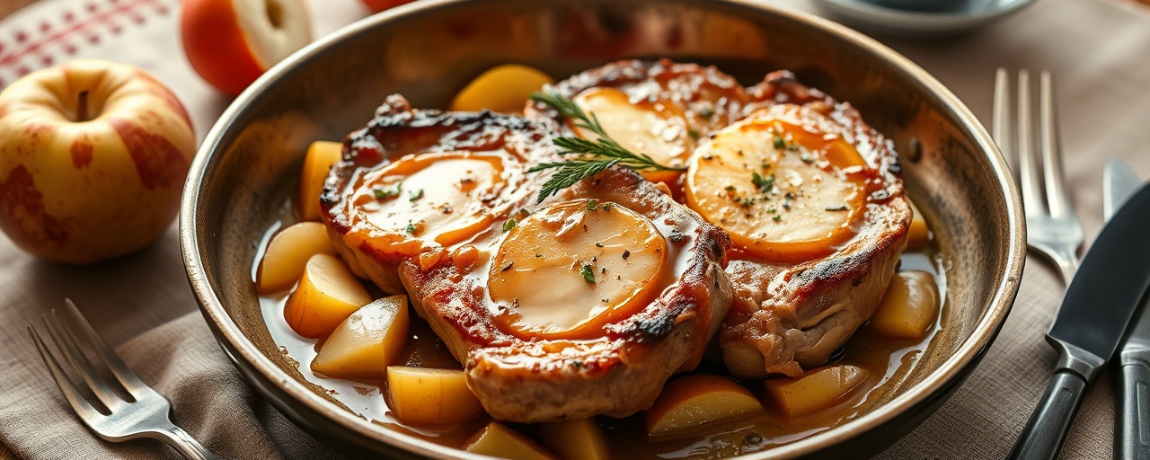 Pan-Seared Pork Chops with Cardamom-Apple Glaze