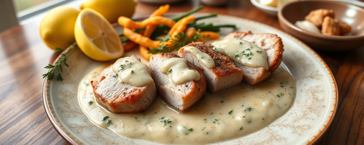 Pan-Seared Pork Medallions with Preserved Lemon-Dill Sauce